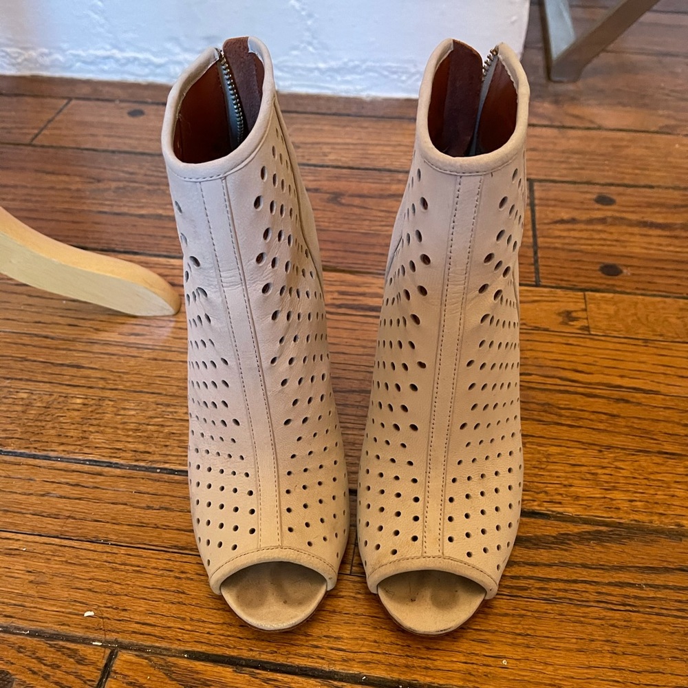 Rebecca Minkoff Peep toe wedge suede bootie